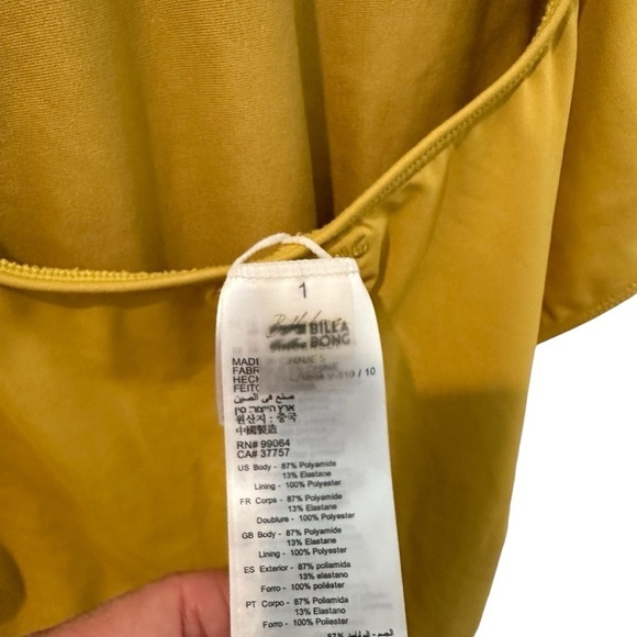 Billabong X Sincerely Jules Womens Boho 1pc Swimsuit Isla Skimpy Yellow - Picture 8 of 13